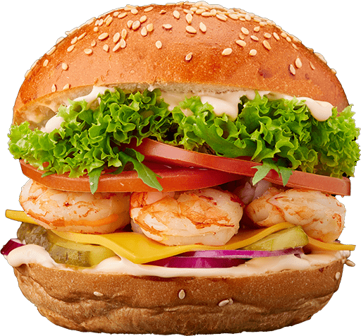 Burger with shrimp